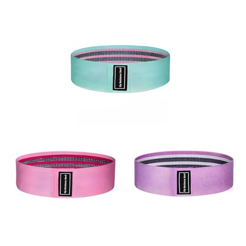 Fabric Resistance Bands for Legs and Butt, Non-Slip Booty Bands for Gym Yoga Squat, Glute Exercise Loops with Carry Bag