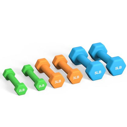 Portzon Weights Dumbbells Set with Various Color and Weights and Compatible, 20 LB, Anti-Slip, Anti-roll, Hex Shape