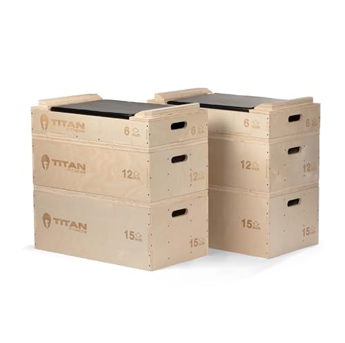 Titan Fitness Wooden Stackable Wood Jerk Blocks with Silencer Pad