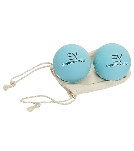 Everyday Yoga 2.5 Inch Massage Therapy Ball Set with Tote Bag - Aqua