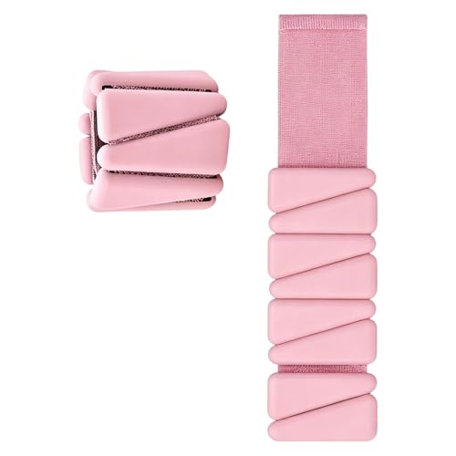 Adjustable Silicone Ankle Wrist Weights Strap for Wrist Leg and Ankle Training Providing Customizable Resistance Levels - color: Pink