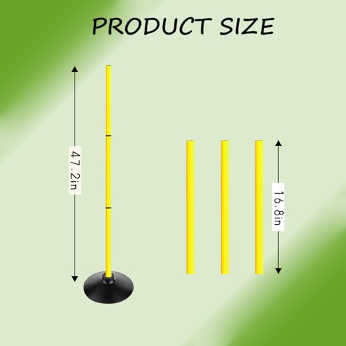 4FT Agility Poles Set Detachable Speed Training Poles Soccer Slalom Sticks with Agility Ladder and Cones