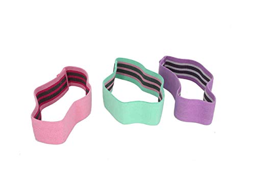 FixtureDisplays® Resistance Bands for Legs and Butt Exercise Bands - Non Slip Elastic Booty Bands, 3 Levels Workout Bands Women Sports Fitness Band for Squat Glute Hip Training 15202-2D