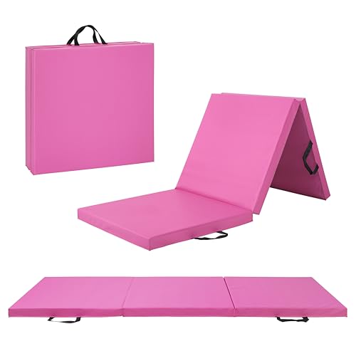 CAP Barbell All Purpose Folding Anti Tear Exercise Training Aerobic Fitness Gym & Gymnastics Balance Mat | Multiple colors - color: Pink, style: 6' x 2' x 2.0" Thick