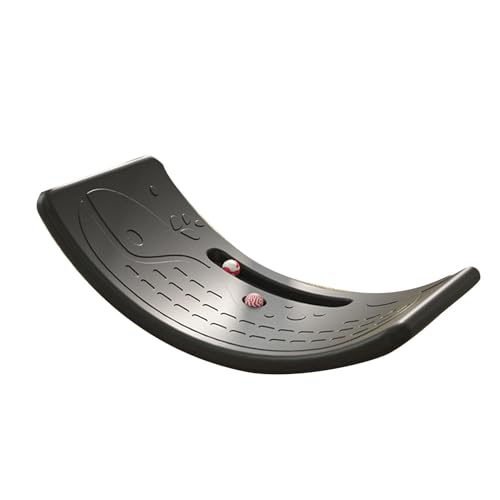Rocker Board Plastic Load Bearing 110lb Wobble Board for Exercise Indoor - color: Black
