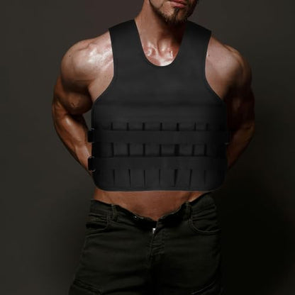 Cabilock Adjustable Weighted Vest for Men Gym Strength Training Running Fitness Oxford Cloth Multi-functional Replaceable Weight Design Sports Sandbag Vest