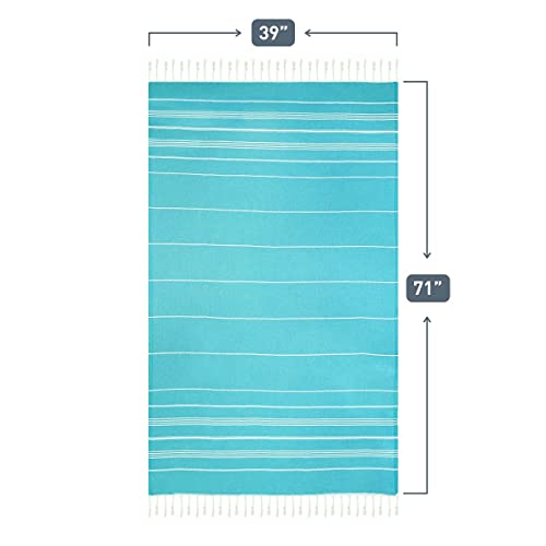 HAVLULAND Turkish Beach Towels, Set of 6, Oversized 72" x 40", 100% Cotton - color: Rainbow, size: 6 Pack