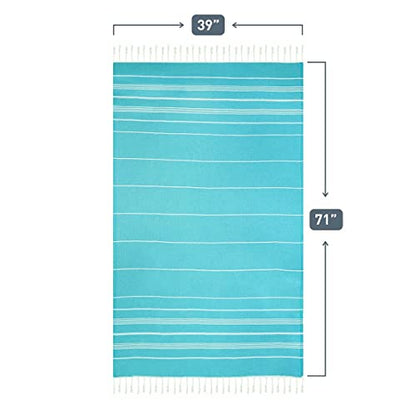 HAVLULAND Turkish Beach Towels, Set of 6, Oversized 72" x 40", 100% Cotton - color: Rainbow, size: 6 Pack
