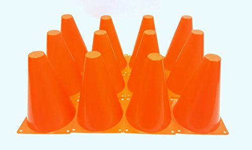 Enterprises Sports Training Cones, 7" Inch, 1 Dozen Multipurpose Orange Sports Cones