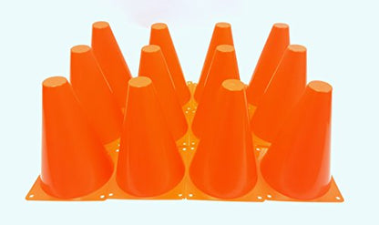 Enterprises Sports Training Cones, 7" Inch, 1 Dozen Multipurpose Orange Sports Cones