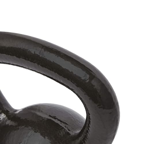Amazon Basics Cast Iron Kettlebell for Strength Training, Textured Wide Handle, Black