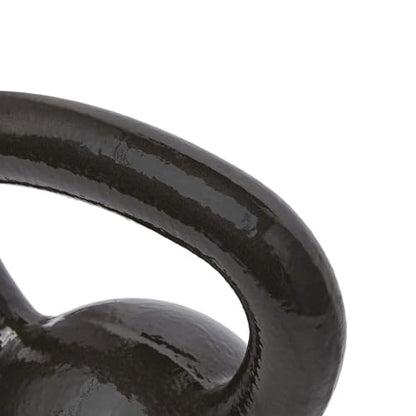 Amazon Basics Cast Iron Kettlebell for Strength Training, Textured Wide Handle, Black