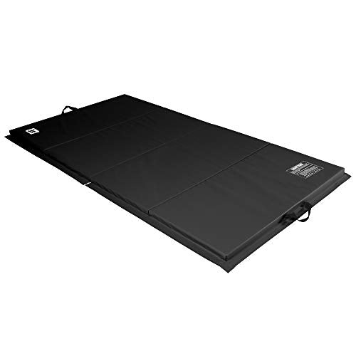 We Sell Mats 4 x 8 ft Folding Exercise Mat, 2 Inch Thick Personal Fitness & Home Gym Mat for Yoga, Pilates, Stretching & Workouts - color: Black