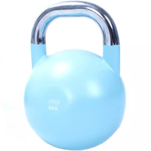 Kettlebell Weights Women's Shaping Competitive Kettle Bells, Gym Electroplated Steel Dumbbell, Strength Training Equipment, Swing/Lift(Light blue-6kg) - color: Light Blue-6kg