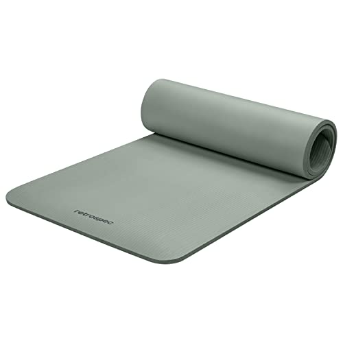 Retrospec Solana Yoga Mat Thick 1/2in Non-Slip Workout Mat with Nylon Strap - 72x24in Exercise Mat for Pilates, Stretching & Fitness - BPA Free, Easy Clean
