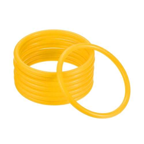 M METERXITY Carnival Toss Rings - Plastic Round Throw Hoops Apply to Parties/Interactive Games - color: Yellow, size: 3.35"