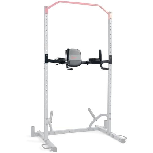 Sunny Health & Fitness Power Cage Squat Rack Upgrade Attachments, Dip Bar, Plate Bar Holder, Belt Squat, J Hook, Lat, Adapter, U Ring, Pull Up Bar, Landmine, Captain's Chair, Tricep Rope For Home Gym - style: Captain's Chair