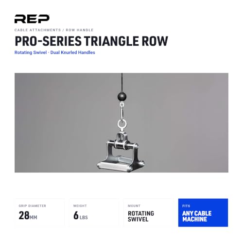 REP Fitness LAT Pulldown and Low Row Cable Machine Attachments and Functional Trainer Attachments – Curl Bar, D-Handle, Ankle Cuff, Tricep Rope, Sports Handle, Straight Bar, Row, Chinning Triangle - style: Chinning Triangle Rowing Attachment Pro Style
