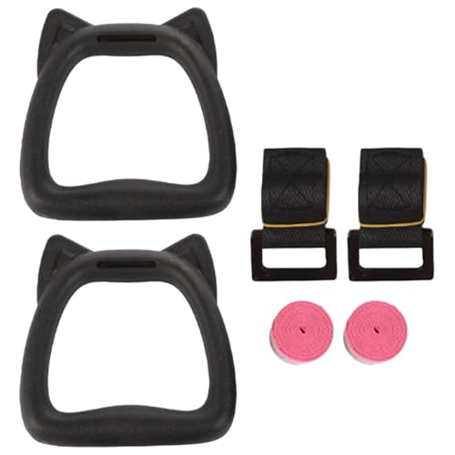 Alipis Adjustable Gymnastics Rings with 2m Straps, Professional Pull-up Rings Bodybuilding Circles Set for Home Strength Training and Gymnastics Exercises