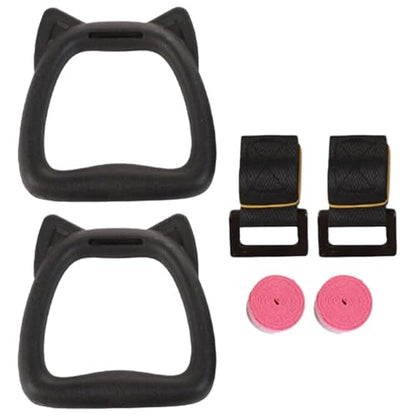 ABOOFAN Adjustable Gymnastics Rings with 2m Straps, Strength Training Rings Set, Indoor Training Equipment for Bodyweight Exercise