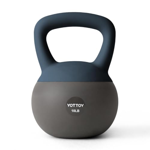 YOTTOY Soft Kettlebell, Set for Strength Training Kettlebells & Home Workouts, Soft-Sided Cushioned Base, Wide-Handle - Ideal for Men, Women, & Beginners - color: 10LB-Blue