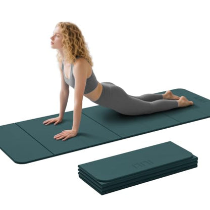 ILILI Foldable Yoga Mat 71 * 24 * 0.3 Inch - color: Dark Green
