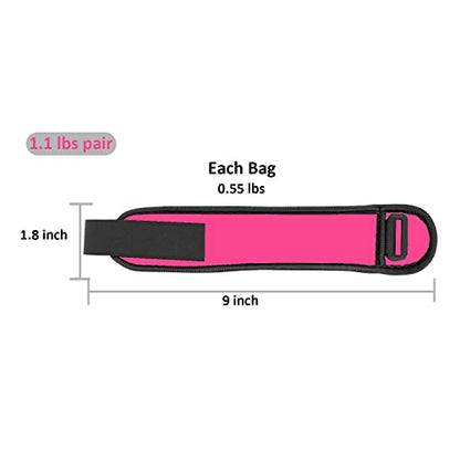 Pesas de Tobillo/Muñeca, Pesas de Puño de Mano de Brazo de Pierna Pequeña para Mujeres y Niños, Equipo de Ejercicio con Correas Ajustables para Gimnasio, Caminar, Trotar, Aeróbicos (1 Par) - color: 1.1 lb, Pink