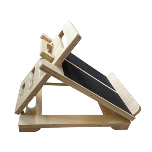Baoblaze Wooden Slant Board Adjustable Levels Foldable Anti Slip Calf Calf Stretcher for Ankles Fitness Pilate Strength