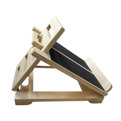 Baoblaze Wooden Slant Board Adjustable Levels Foldable Anti Slip Calf Calf Stretcher for Ankles Fitness Pilate Strength