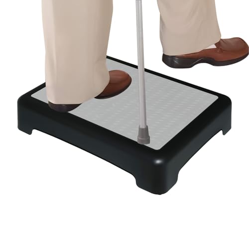 Anti Slip Step Plat-Form Bath Step Stool Plat-Form, Portable Indoor Outdoor Half Step Stool, Portable Step Riser for Elderly & Disabled, for Stairs, Cars, Bed, Chair, Shower - color: Dark Gray Colour