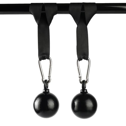 Non-Slip Iron Pull Up Grips and Cannonball Handles,3-Length Straps & Carabiners, Grip Strength Trainer for Pull-Up Bar, Dead Hangs, Forearm & Hand Training, Home Gym Gear - size: 70mm