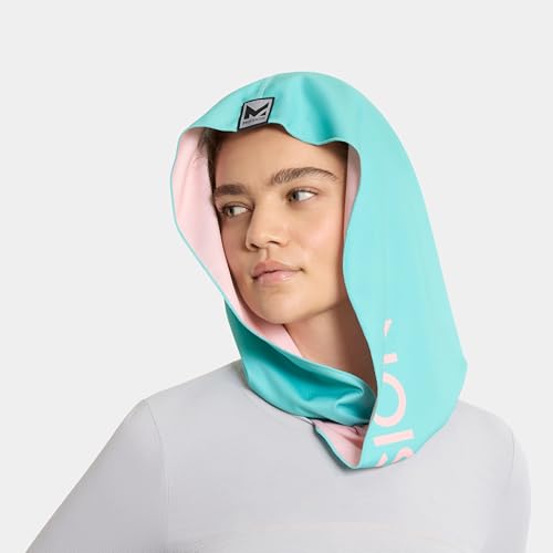 MISSION Reversible Cooling Hoodie Towel- Hood Towel, Cools Instantly When Wet, UPF 50 Sun Protection, Contours Your Head to Stay in Place, Great for Sports, Fitness, Gym (Pink Mint) - color: Pink Mint