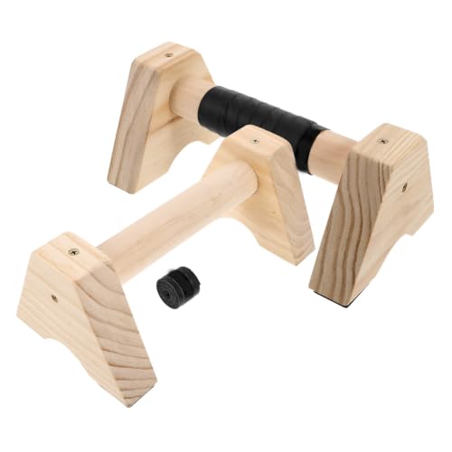Totority 2pcs Wooden Parallettes Bars Non- Base for Push-ups and Exercise Handles for Strength Training and Calisthenics Compact Design for Home Fitness for Men and Women