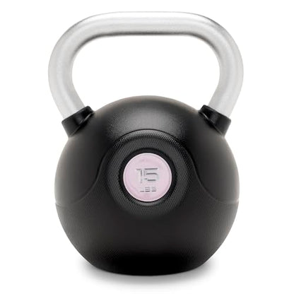 Marcy Commercial Grade PU Coated Kettlebell – 10 to 40 LB Single Weights with Textured Steel Handle, Flat Base – Strength Training for Full Body & Home Gym Workouts