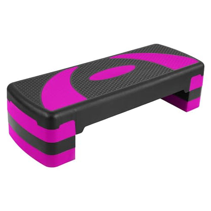 BalanceFrom 31-inch Aerobic Step Platform Trainer with 3 Adjustable Risers - color: Pink