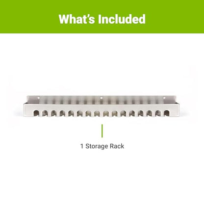 Web Slide Storage Rack — Zinc-Plated Steel — 16 Slots — Perfect for Organizing — Physical Rehab Equipment Storage for Clinic, Home, or Gym