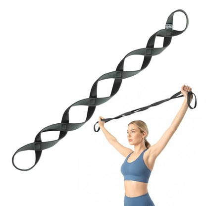 VRTX Stretch Straps for Exercise | Yoga & Pilates Stretching Bands w/ 7 Loops | Resistance Bands for Fitness Workout, Home Gym, Physical Therapy | Soft Mesh Cloth, Durable – Single Pack