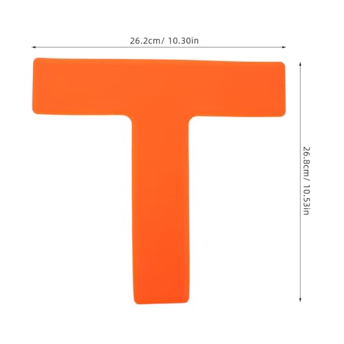 Toddmomy 4pcs T-Shaped Soccer Training Spot Markers, Flat Orange Activity Marking Pads for Football Agility Practice, Sports Ground Training Supplies for Field and Court Use