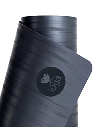 IUGA Pro Yoga Mat Non Slip Pilates Mat Anti-tear Eco Friendly Hot Yoga Mat with SGS Certified Material Free Carrying Strap Included - color: Gray