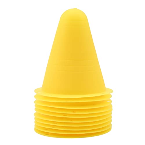 10pcs 3 Inch Plastic Sports Training Cones, Field Marker Roller Skating Cones Basketball Football Activity Events Props,Yellow
