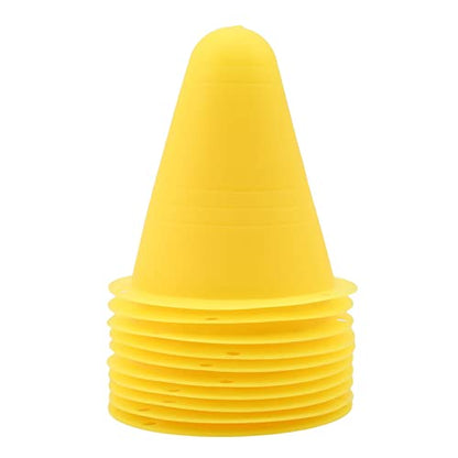 10pcs 3 Inch Plastic Sports Training Cones, Field Marker Roller Skating Cones Basketball Football Activity Events Props,Yellow