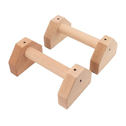 2pcs Wooden Push Up Handles, Anti Slip Pushup Bar for Floor, Beech Wood Parallettes with Silicone Pads for Calisthenics Handstand and Joint Friendly Workouts
