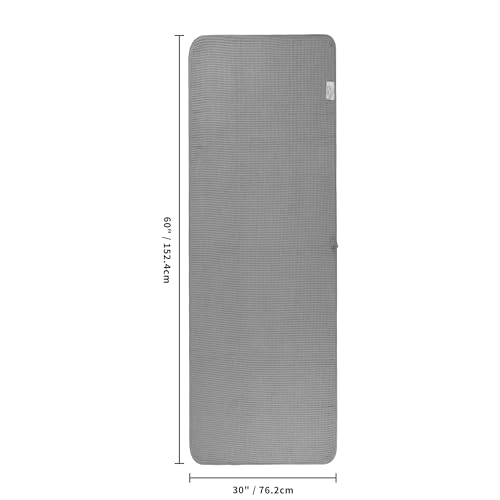 POLYTE 380 GSM Poly Blend Microfiber Quick Dry Waffle Bath Towel, 30x60 in - color: Gray