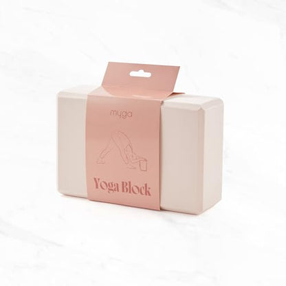 MYGA Yoga Block,Lightweight EVA Foam Yoga Brick,High Density Non-Slip Block for Yoga Poses, Pilates, Balance and Flexibility - color: Blush