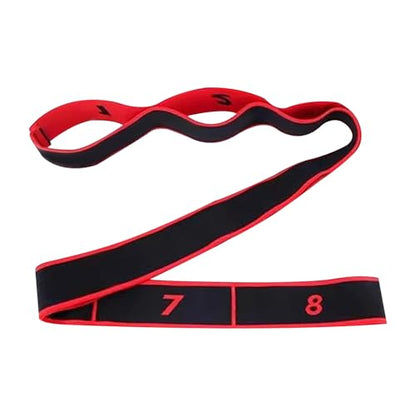 Headry Elastic Stretching Band, 8-Section Numbered Yoga Strap for Pilates, Leg Stretching, Back Toning, Lightweight Resistance Band for Home Gym Travel - color: Red