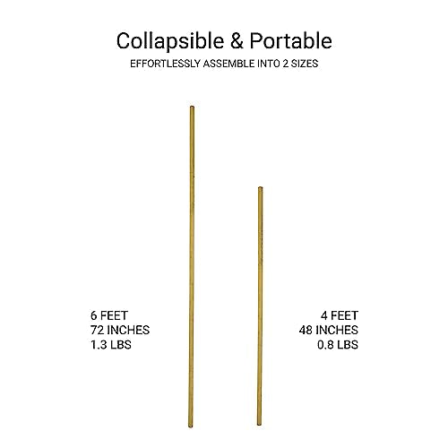 HSP 4' & 6' Collapsible Portable Foam Padded and Bendy Yoga Stick and Posture Pole for Deep Stretch, Flexibility, Mobiity Exercises, Balance, and Strength