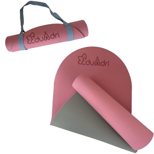 "Premium Extra Thick Yoga Mat With Strap-6mm Non-Slip,Eco-friendly,High-Density TPE,Ideal For Home,Gym, Perfect Exercise Mat for Pilates & Studio-72 L*24 W, Available In Rectangular & Arch Shapes"