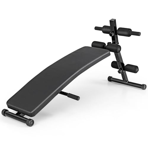 Sit Up Bench, Folding Exercise Bench Ab Workout Equipment, Adjustable Decline Workout Bench for Home Gym