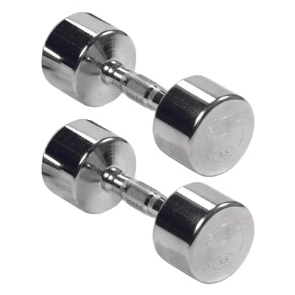 Professional Chrome Dumbbell with Ergo Grip, Heavy-Duty Solid Steel Knurled Handles Hand Weights for Exercise Muscle Toning Home Gym Workout and Training - 2.5 LB - 50 LB Pack of 1, 2 & 4