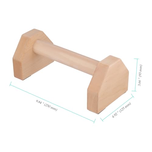 4 PCS Wood Push Up Stands, 2 Pairs Non Slip Base Wooden Parallettes, Push up Handles Exercise Equipment for Fitness, Calisthenics, 10 x 5 x 3.7 inch